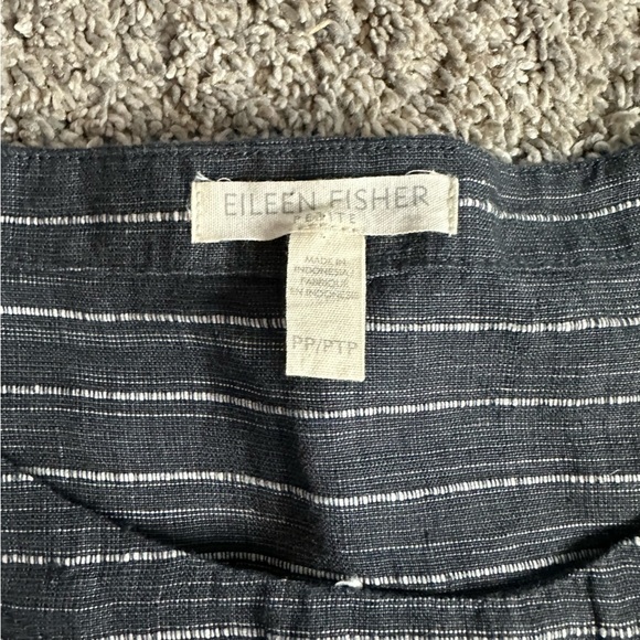 Eileen Fisher gray/white striped linen tunic dress PP XS/small petite shift - Picture 9 of 12
